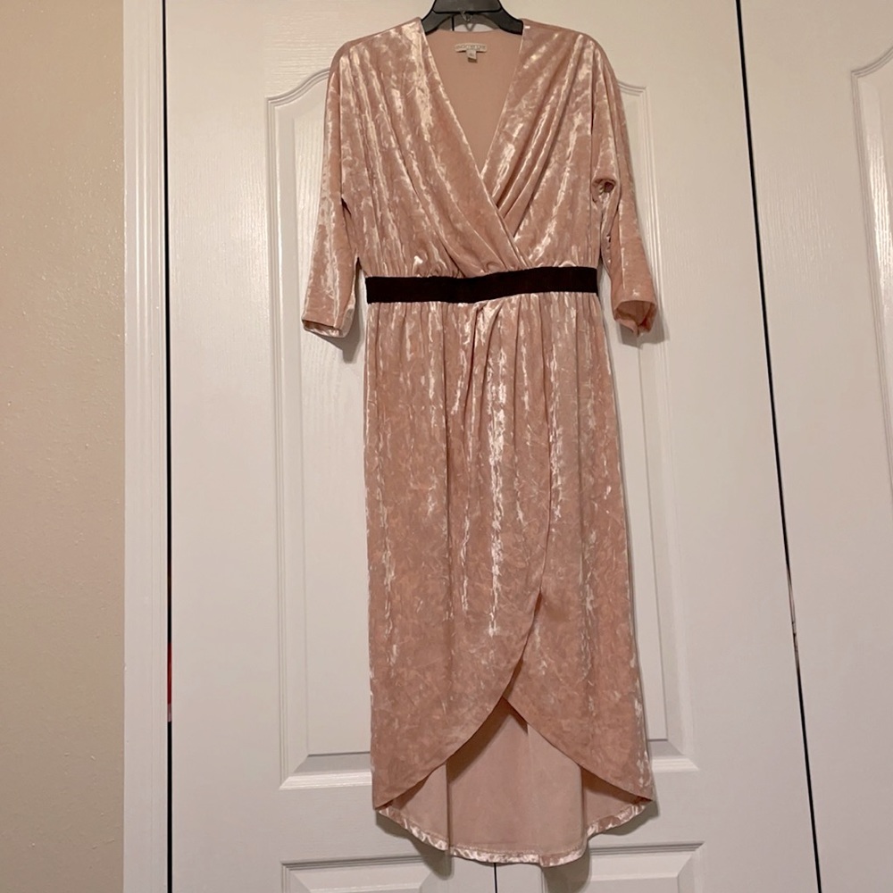 Pink, velveteen dress